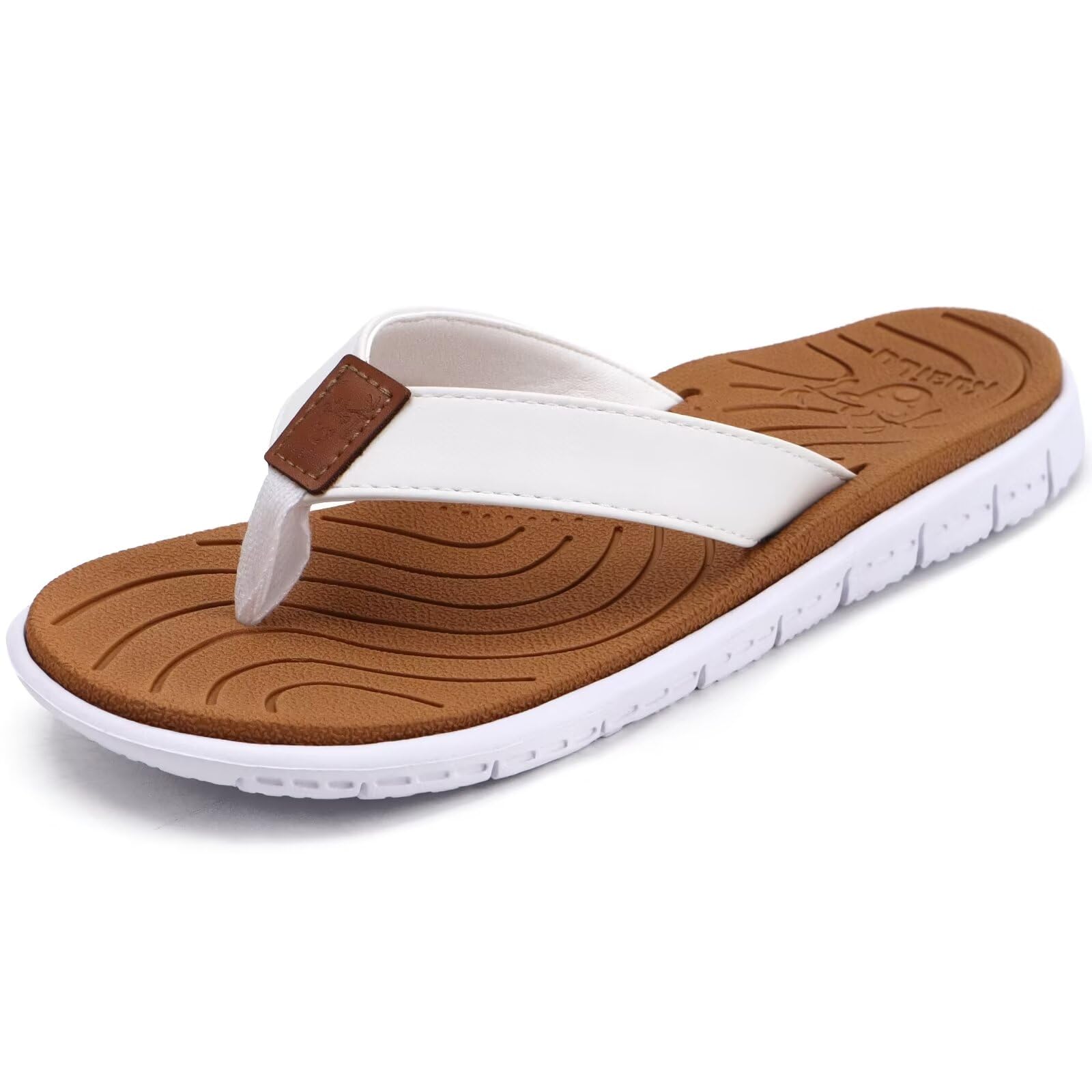 KuaiLu Casual Flip Flops for Women Lightweight Cushion Summer Beach Sandals