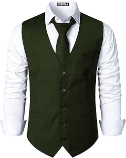 ZEROYAA Men's Urban Design Business Formal Dress Vest