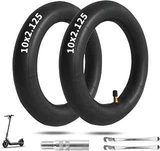 2 Pack 10 x 2.125 Scooter Tire Inner Tube, 10 inch Tube Thickened | Compatible with 10x1.90 10x1.95 10 x 2 54-152 Most, for Segway Ninebot F20, F25, F30, F40 Electric Scooter [Tire Levers]