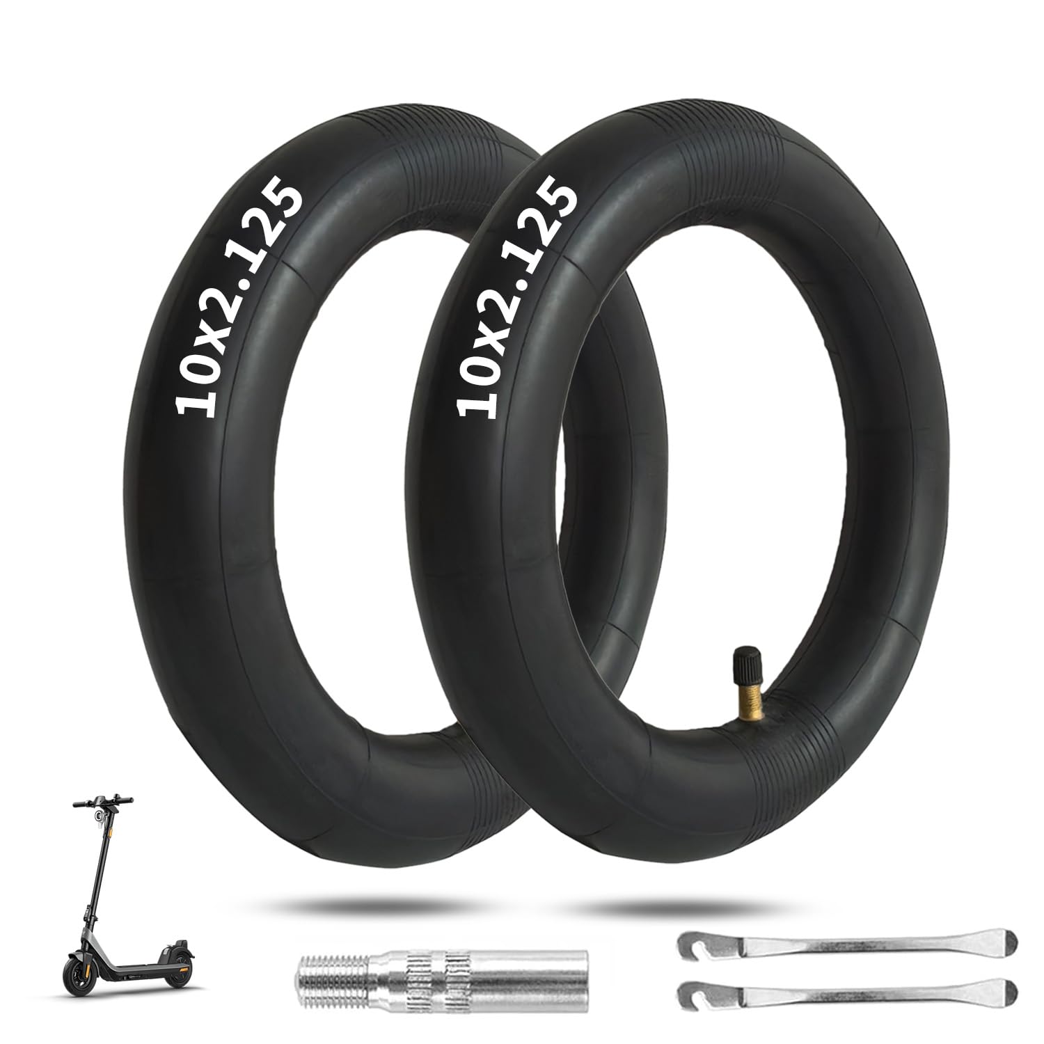 2 Pack 10 x 2.125 Scooter Tire Inner Tube, 10 inch Tube Thickened | Compatible w