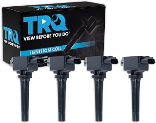 TRQ Ignition Coil Set 4 Piece US Built Models 1st VIN Digit Blade Terminals | For 12-25 Mazda 3 6 CX-3 CX-30 CX-5 CX-50 CX-9 MX-5 Miata 20 Toyota Yaris without Cylinder Deactivation
