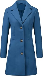 Allegra K Womens Winter Elegant Pea Coat 2026 Single Breasted Long Overcoat