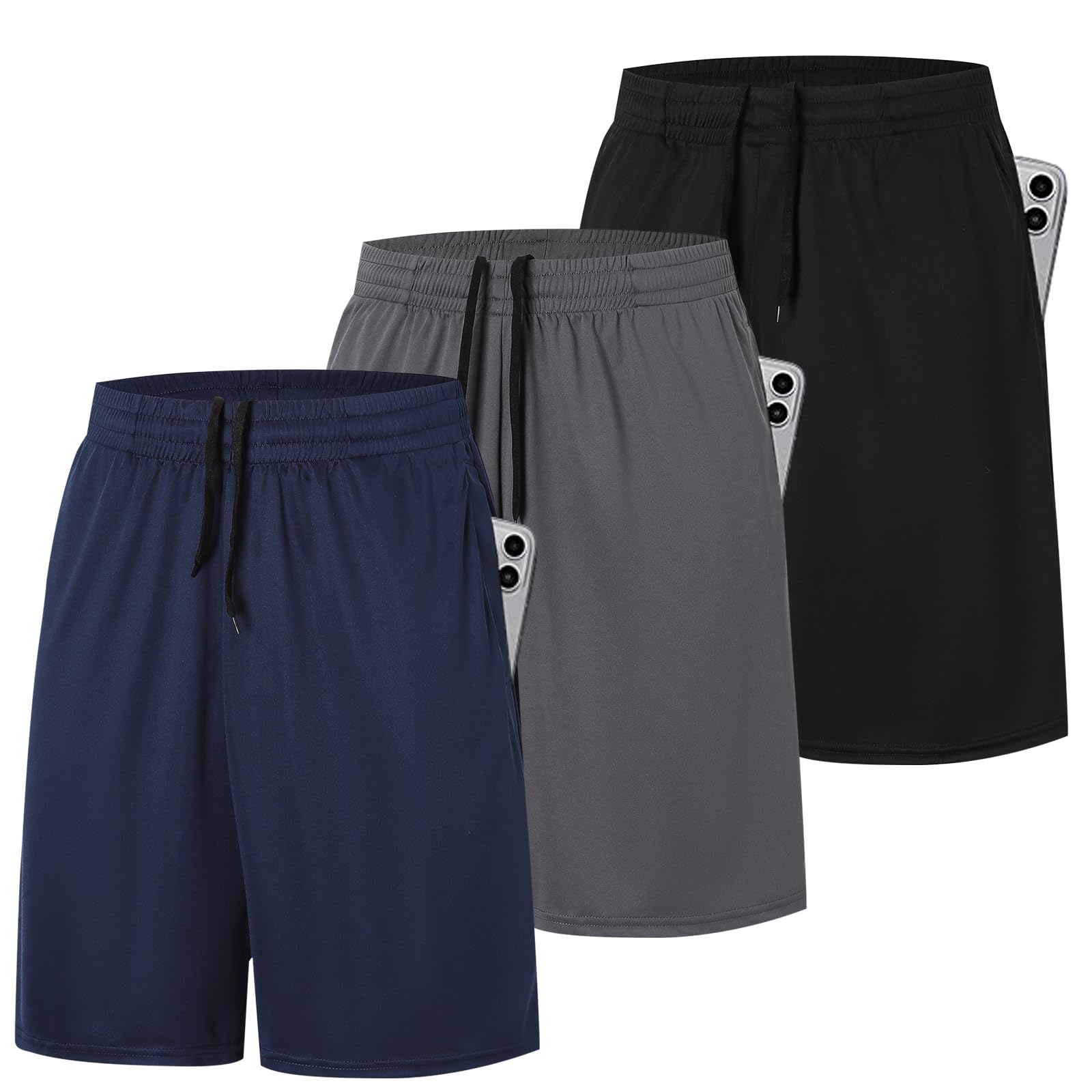 ZENGVEE 1/3 Pack Mens Sport Shorts Lightweight Inseam 7 with Two Pockets | Desig