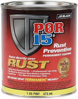 P0R-15. Rust Preventive Coating, Stop Rust and Corrosion Permanently, Anti-rust, Non-porous Protective Barrier, 16 Fluid Ounces, Semi-gloss Black