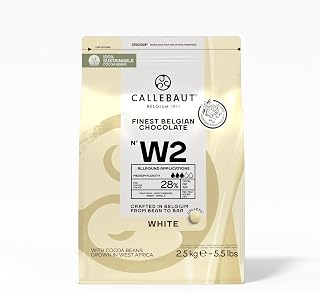 Callebaut Chocolate White Easi-Melt Buttons Callets 2.5 Kg | 28% min dry cocoa solids; 22% min dry milk solids; 35.8% fat; mild milky - light caramel - sweet - vanilla