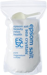 Sea Crystals Epsom Salt, Original, 4.9 lbs (2.2 kg), Approx. 14 Loads of Bath Solution, Unscented, Measuring Spoon Included, Bath Cosmetics, Made in Japan