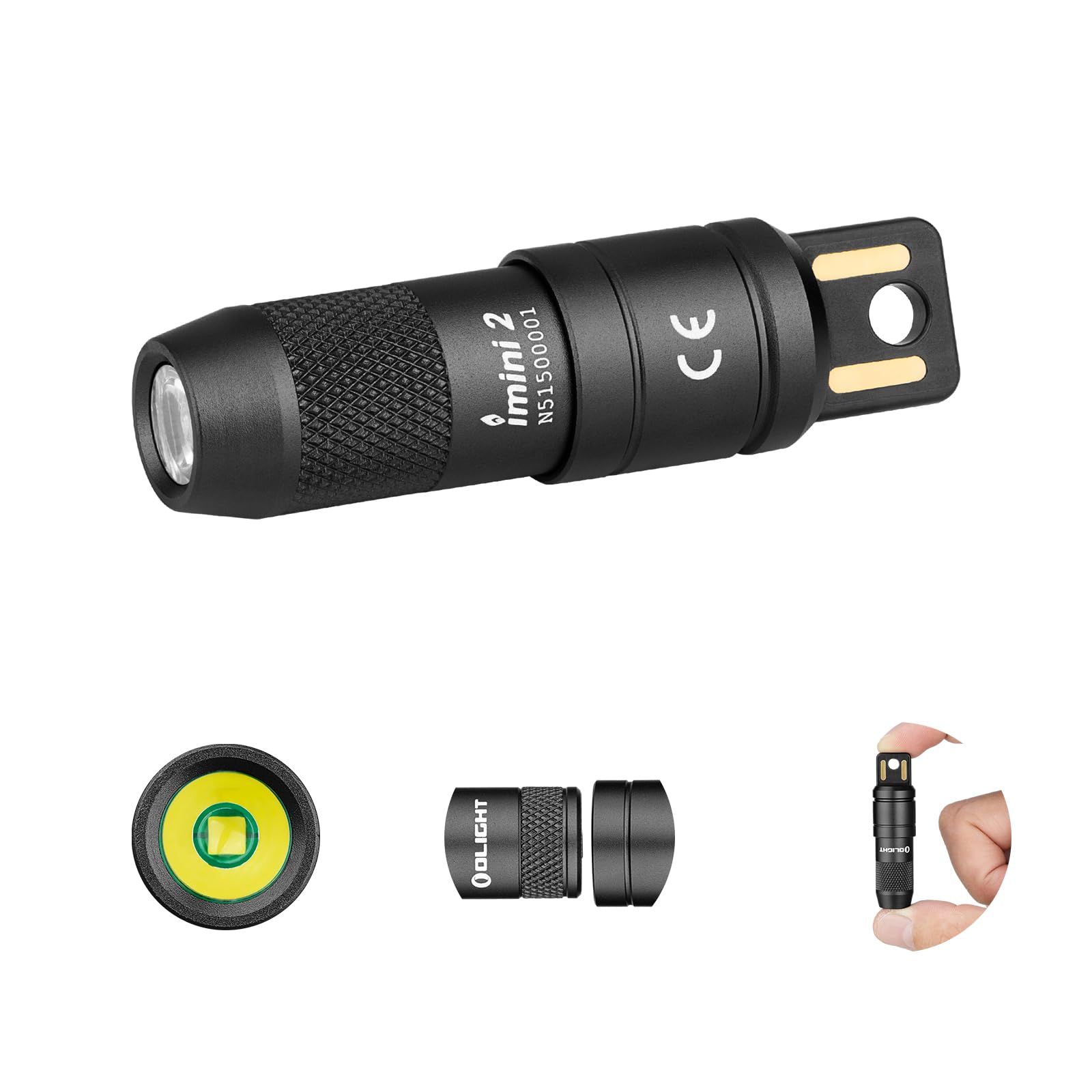 OLIGHT IMINI 2 Rechargeable EDC Keychain Mini Flashlight Black | 50LM and 21M Th