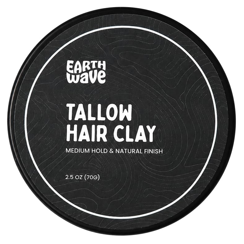 Earth Wave All Natural Tallow Hair Clay for Men & Women – Medium Hold Matte Fini