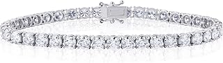 The Diamond Channel CERTIFIED 3-50 Carat 14 Karat Solid Gold LAB GROWN Diamond Tennis Bracelet. Push Safety Lock, 7 Inch Length (E-F Color, VS1-VS2 Clarity)