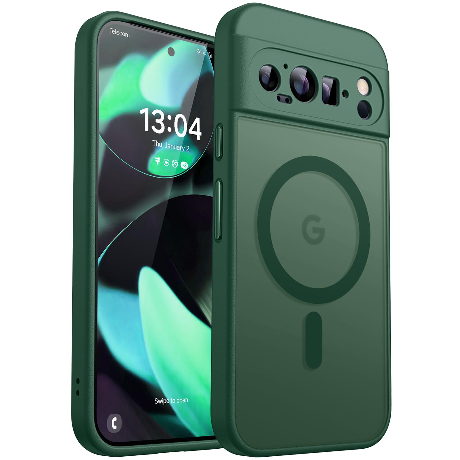 CANSHN Magnetic Cover for Google Pixel 9 Pro (6.3 inch), [Full Camera Protection