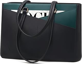 LOVEVOOK Laptop Bag for Women 15.6 Inch Tote Bags Leather Waterproof Briefcase Computer Women Business Office Work Bag