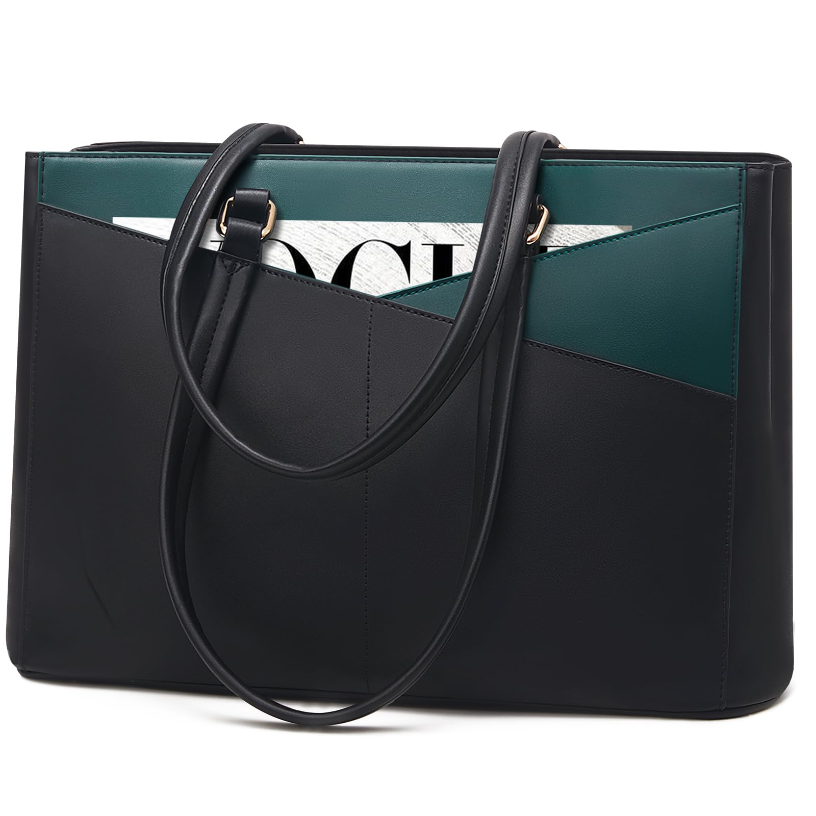 LOVEVOOK Laptop Bag for Women 15.6 Inch Tote Bags Leather Waterproof Briefcase C