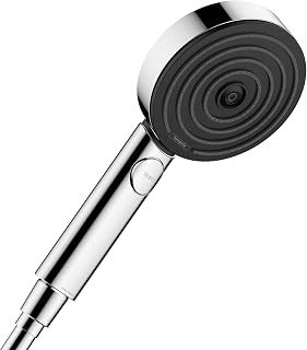hansgrohe Pulsify Select S 24111000 Water-Saving Shower Head 6.9 l/min (EcoSmart), Hand Shower with 3 Jet Types, 105 mm Shower Head, Economy Shower Head with Anti-Limescale Function, Chrome