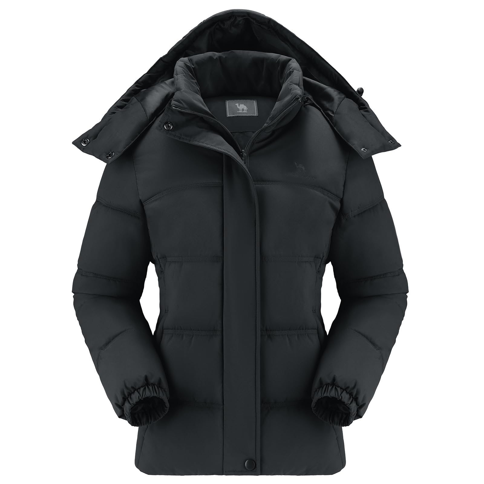 CAMLE CROWN Women's Puffer Jacket Warm Winter Coat Removable Hooded Jacket Light