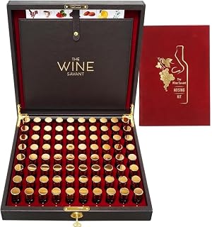 Wine Aroma Kit, Tasting & Smelling Aroma Set For Both White & Red Wines, 80 Aromas, Training Educational Gift - Beginners & Sommelier Master, Book & Accessories Guide