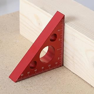 Aluminum 45/90 Degree Layout Thickened Triangle Ruler, Imperial and Metric Scales Isosceles Right Triangular high-Precision Carpenter Square, Square Measuring Tool for Woodworking