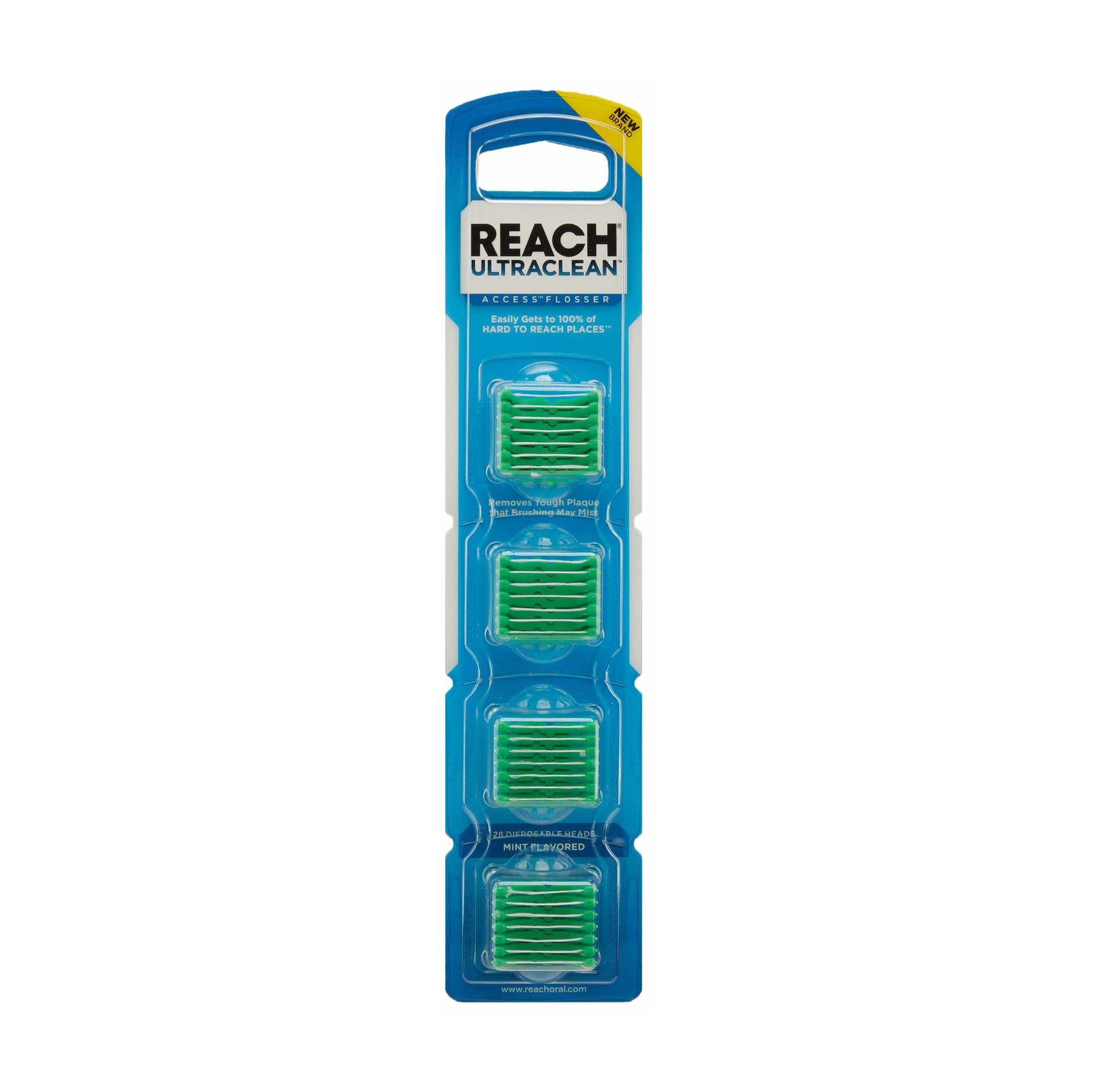 REACH Ultraclean Access Flosser Refill Heads, Mint, Plaque Remover for Teeth, Sh