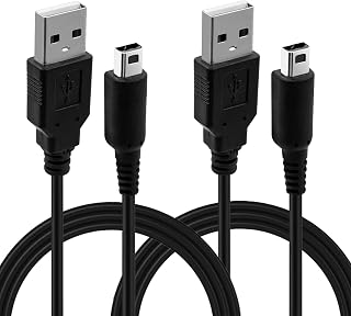Mcbazel 2 Pack Charger Cable for Nintendo 3DS, 3DS XL, New 3DS XL, 2DS, DSi | USB Charger Cable for Nintendo 2DS XL and DSi XL, 1.2m Copper Core Lead, Charge from a Laptop, Power Bank or Car USB Socket