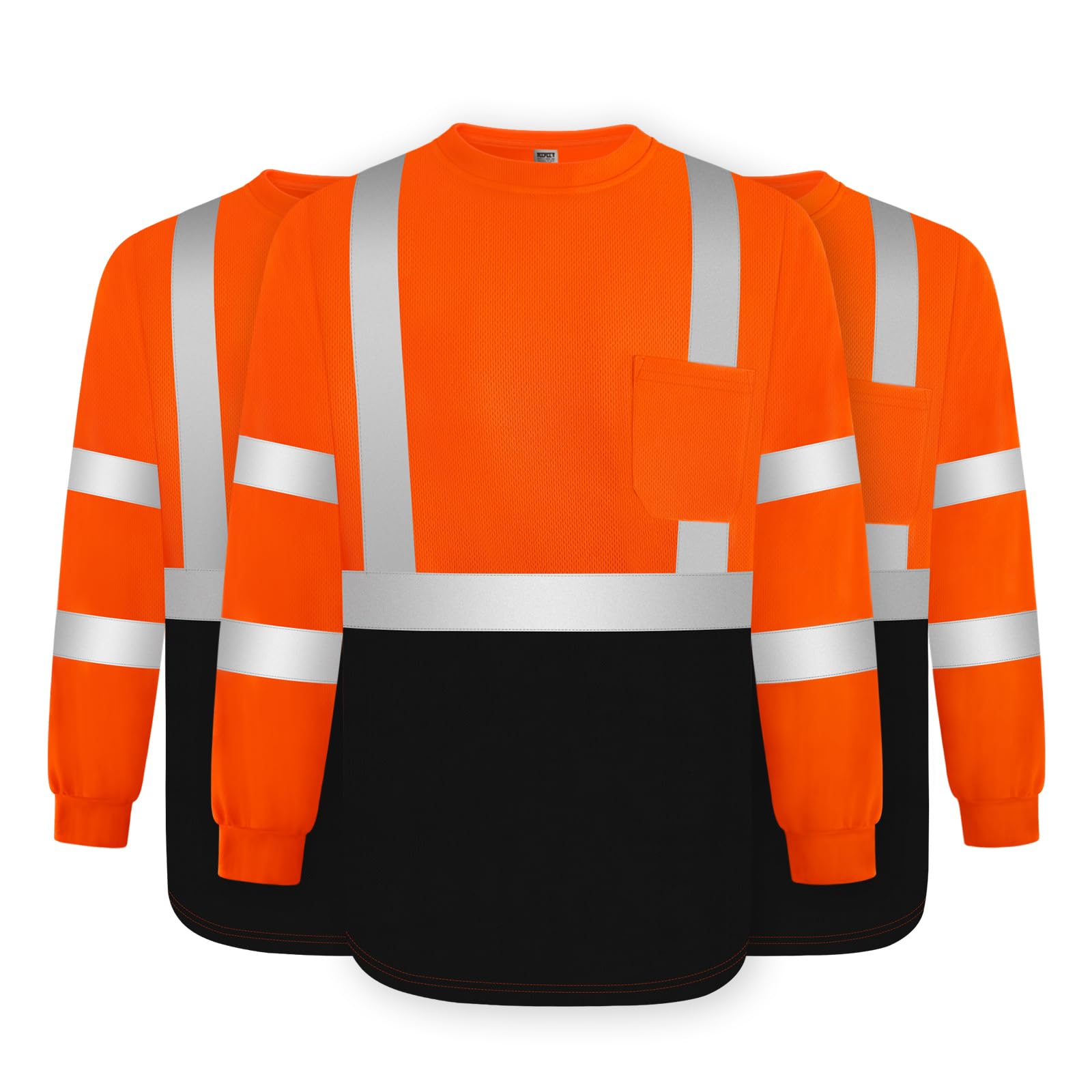 TCCFCCT High Visibility Shirt for Men Women Class 2 Hi Vis Long Sleeve Construct