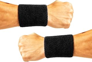 FYYTONE Wrist Sweat Bands Thick Cotton Long Sweatband | Sweat Absorption, Sports Use, for Women & Men