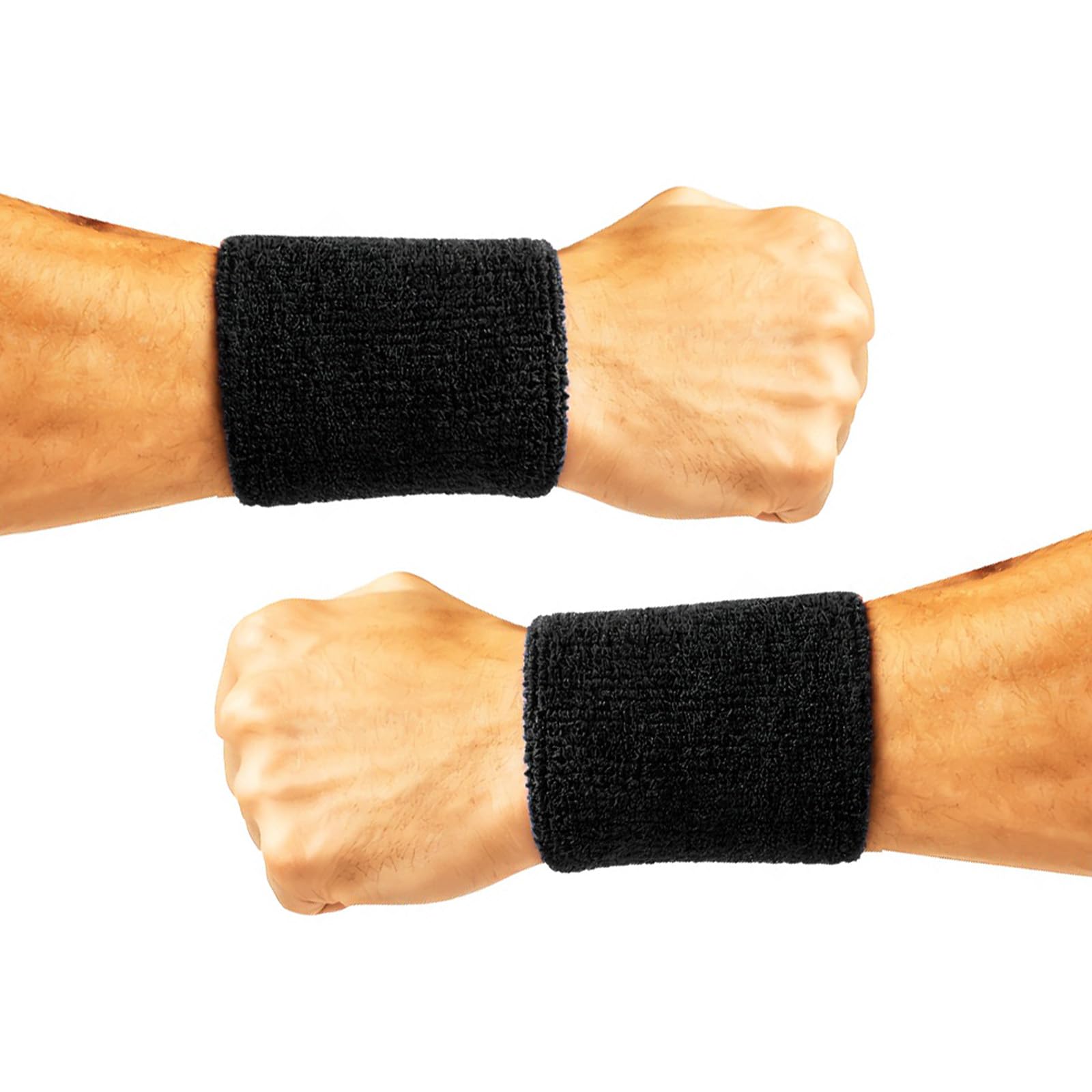 FYYTONE Wrist Sweat Bands Thick Cotton Long Sweatband | Sweat Absorption, Sports