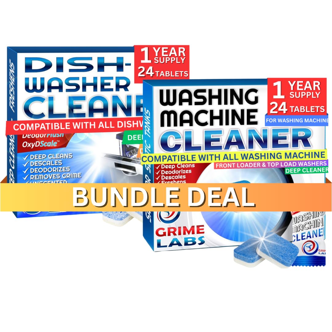 Washing Machine & Dishwasher Cleaner Tablets Bundle – 12-Month Supply | Deep Cle