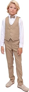 Lilax Boys Formal Suit 4 Piece Vest, Pants and Tie Dresswear Suit Set