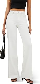 FLYING BANANA Women's Trendy High Waisted Wide Leg Jeans Stretchy Denim Pants