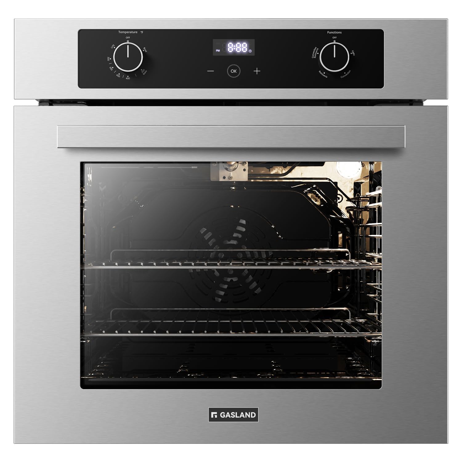 GASLAND Gas Wall Oven 24 Inch, Natural Gas Oven with Bake Broil Rotisserie Funct