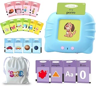 TimingSXD Spanish Flash Cards for Kids,Bilingual Flash Cards for Toddler/Beginning - ABC,Numbers,Colors,Shapes,Español/English Talking for Preschool,Kindergarten,Ages 2+