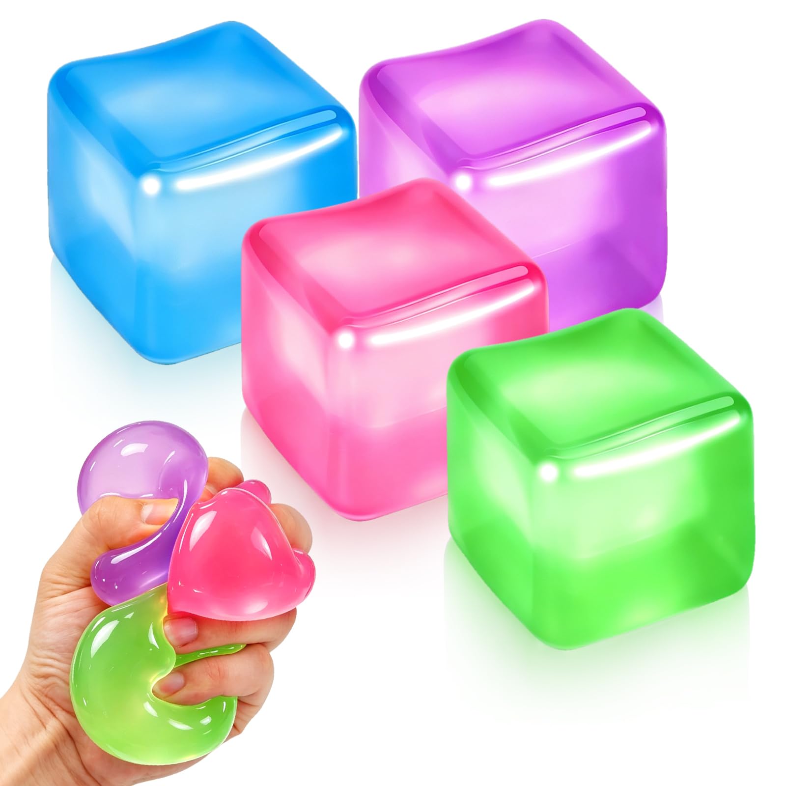 Siwarm 4 Pack Stress Cube Squishy Fidget Toys for Anxiety Stress Relief | Slow R