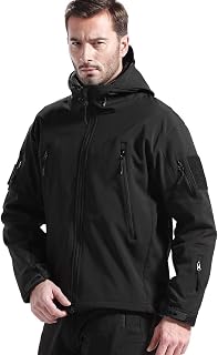 FREE SOLDIER Mens Winter Waterproof Tactical Military Jackets Winter Outdoor Softshell Jacket Fleece Lining Hunting Coat with Hood