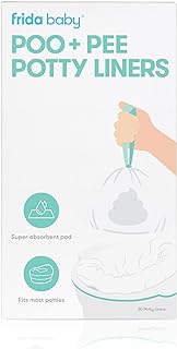 Frida Baby Poo + Pee Potty Liners, Leak-Proof, Easy Cleanup, 30 Count | Super-Absorbent Potty Bags, Fits Most Potty Chairs for Easy Cleanup and Diaper-Free Training