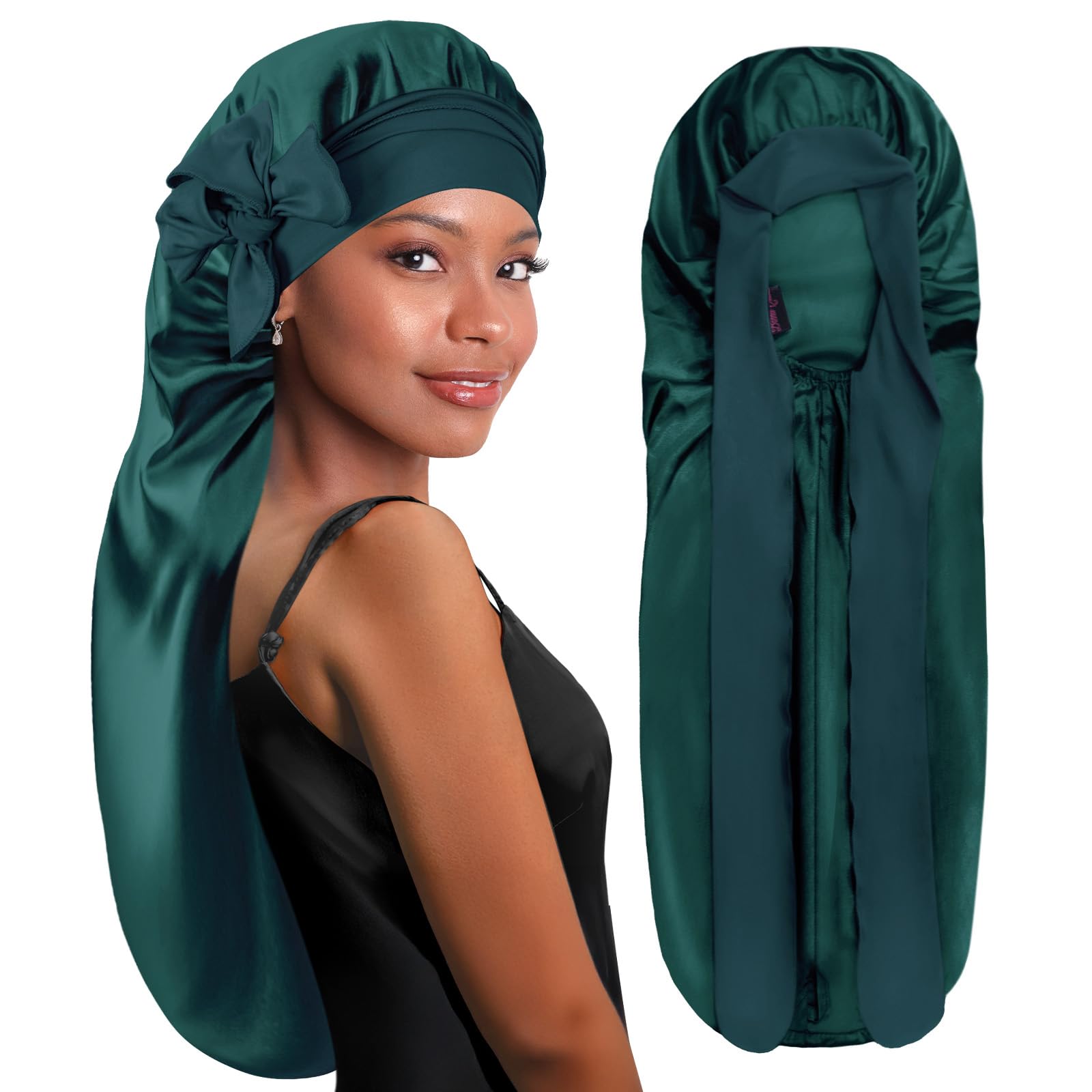 BONNET QUEEN Cuffia Seta Capelli Notte Regolabili Cuffia Capelli Ricci Bonnet co