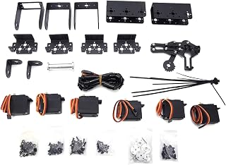 6DOF Robot Arm Kit, Durable MG996 Servo Mechanical Claw Gripping Manipulator for College Teaching DIY Production Black Aluminum 6 Motors