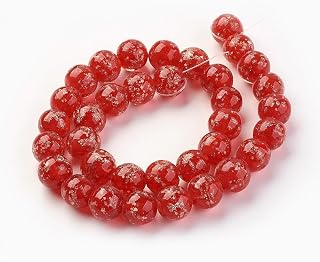 33pcs 12mm Luminous Round Glass Beads Handmade Golden Sand Glow in The Dark Beads for DIY Bracelet Necklace Jewelry Making Hole:1.4mm Green,Midnight Blue