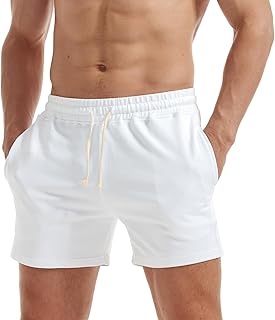 AIMPACT Men's 5" Cotton Workout Shorts Casual Fitness Gym Shorts with Pockets