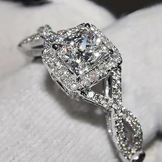 Shiny Cubic Zirconia Engagement Ring for Women Luxury Wedding Jewelry