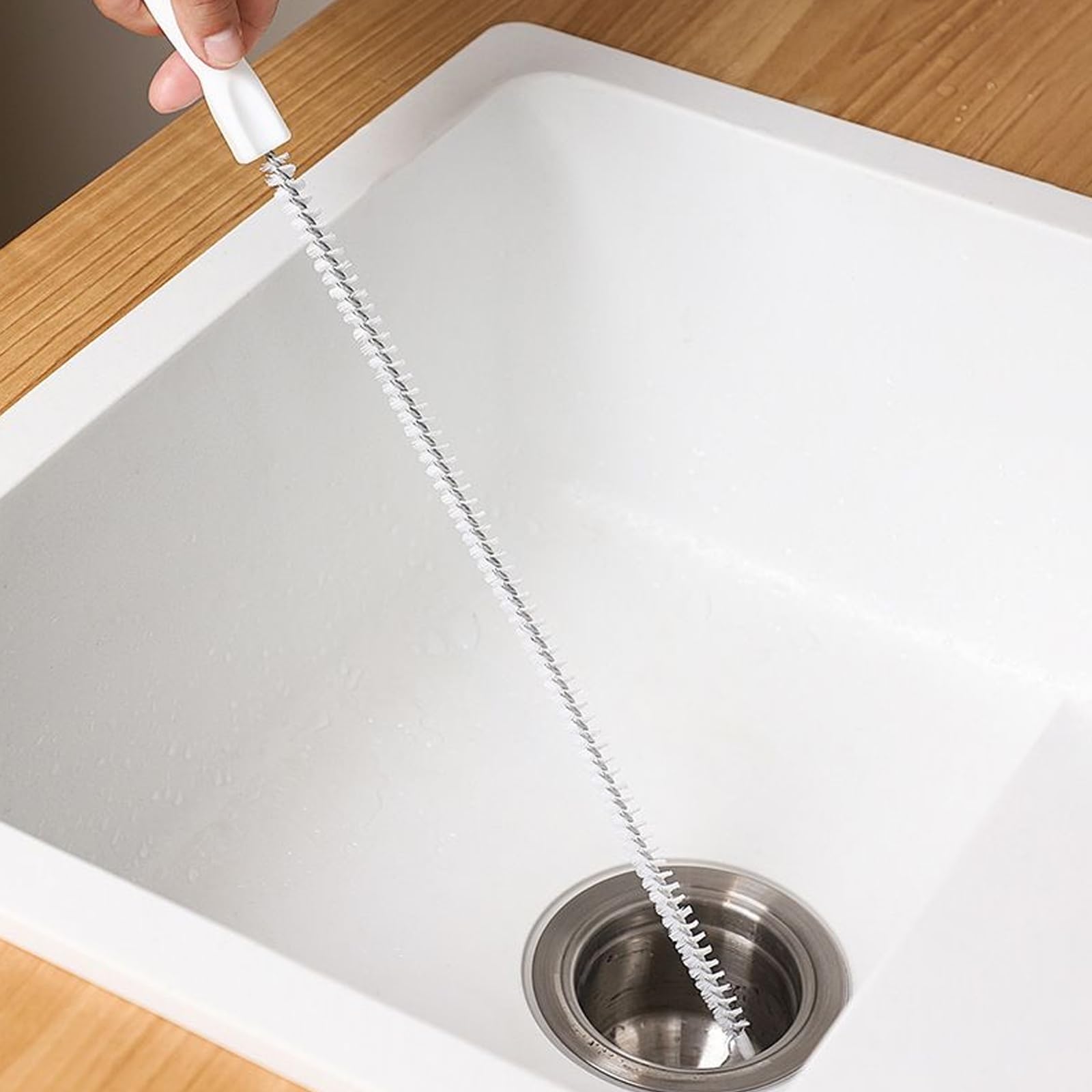 Flexible Drain Snake Cleaner Brush - Reusable Pipe Clog Remover Tool for Sink, S