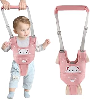 Ocanoiy Baby Walking Harness Handheld Baby Walker Assistant Belt (Pink) | Adjustable Toddler Infant Walker Harnesses Standing Up and Walking Learning Helper With Detachable Crotch for 9-24 Month Old