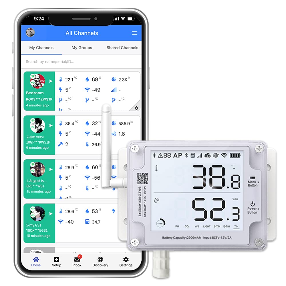 UbiBot GS1-A Smart WiFi Thermometer Hygrometer, IP65 Temperature & Humidity Data