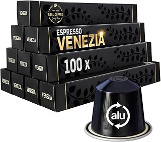 ‘Roma’ Strong Espresso Coffee Pods for Nespresso Original Line Machines | 100 Aluminum Capsules | Bold, Extra Dark and Intense Italian Flavor | Compatible Only with Nespresso Original Machine