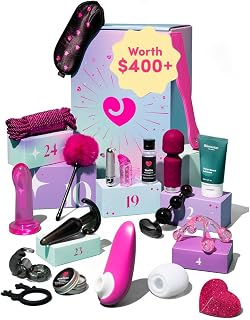 Lovehoney Enjoy 24 Day Sex Toy Advent Calendar for Couples, Worth Over $400 | Adult Sex Toy Kit Gift Set, Suction Vibrator, Bondage, Dildos, Masturbator, Butt Plug, Lubricant, Erotic Toys for Men & Women