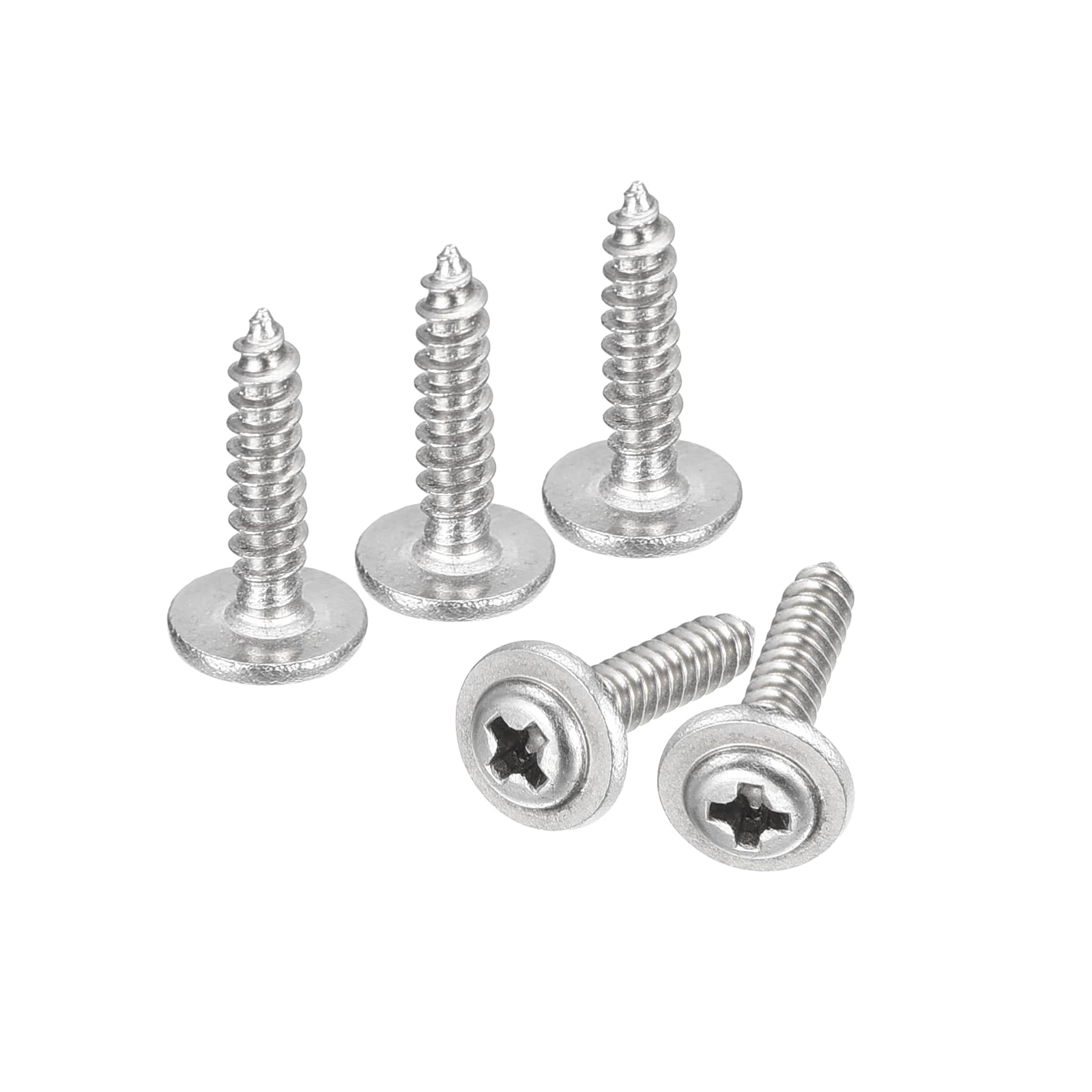 ST2.3mm x 10mm Phillips Pan Head Self-Tapping Screw with Washer, 304 Stainless S