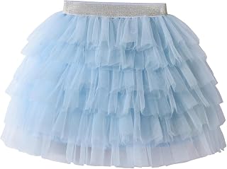DXTON Little Girls Tutu Skirt for Toddler Casual Birthday Party Weeding Multicoloured Tulle Skirts for 3-8 Years