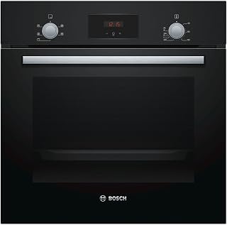 Bosch Series 2 HHF113BA0B Built-in Single Oven, A Rated, Stainless Steel | Black, Red display, Hotair oven with 4 functions