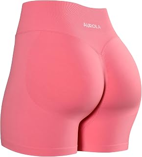 AUROLA Influence Workout Shorts for Women, 2.5 3.5 4.5 5.5 6.5 No Roll Up Squat Proof Scrunch Seamless Compression Gym Shorts