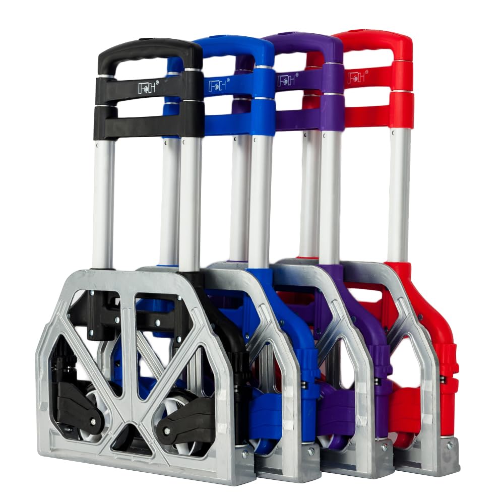 FCH Folding Hand Truck Aluminum Portable Folding Hand Cart 165lbs Capacity Hand 