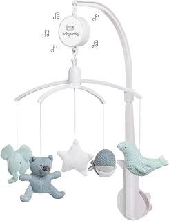 Baby's Only Mobile, Baby Cot Mobile Including Music Box, Children's Mobile with 5 Friendly Figures for Soothing and Support, Figurine Mobile from 0 to 6 Months