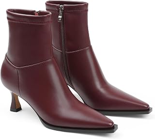 Womens Ankle Boots Kitten Heel Booties Pointed Toe Short Boots